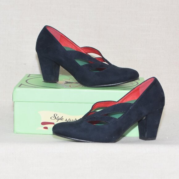 Lulu Hun - Layla High Heel Shoes (Size 8, Navy) - Picture 2 of 6